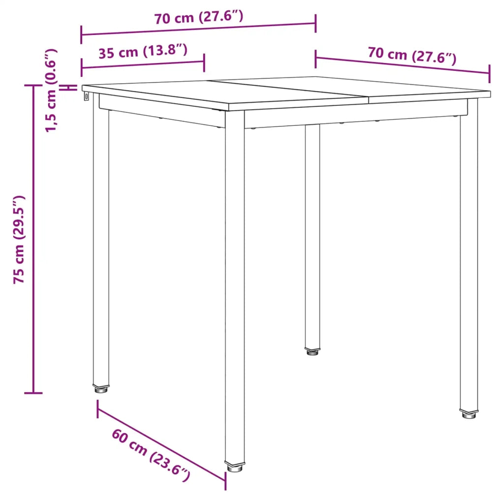 Tavoli da pranzo 70 x 70 x 75 cm METALLO 892624