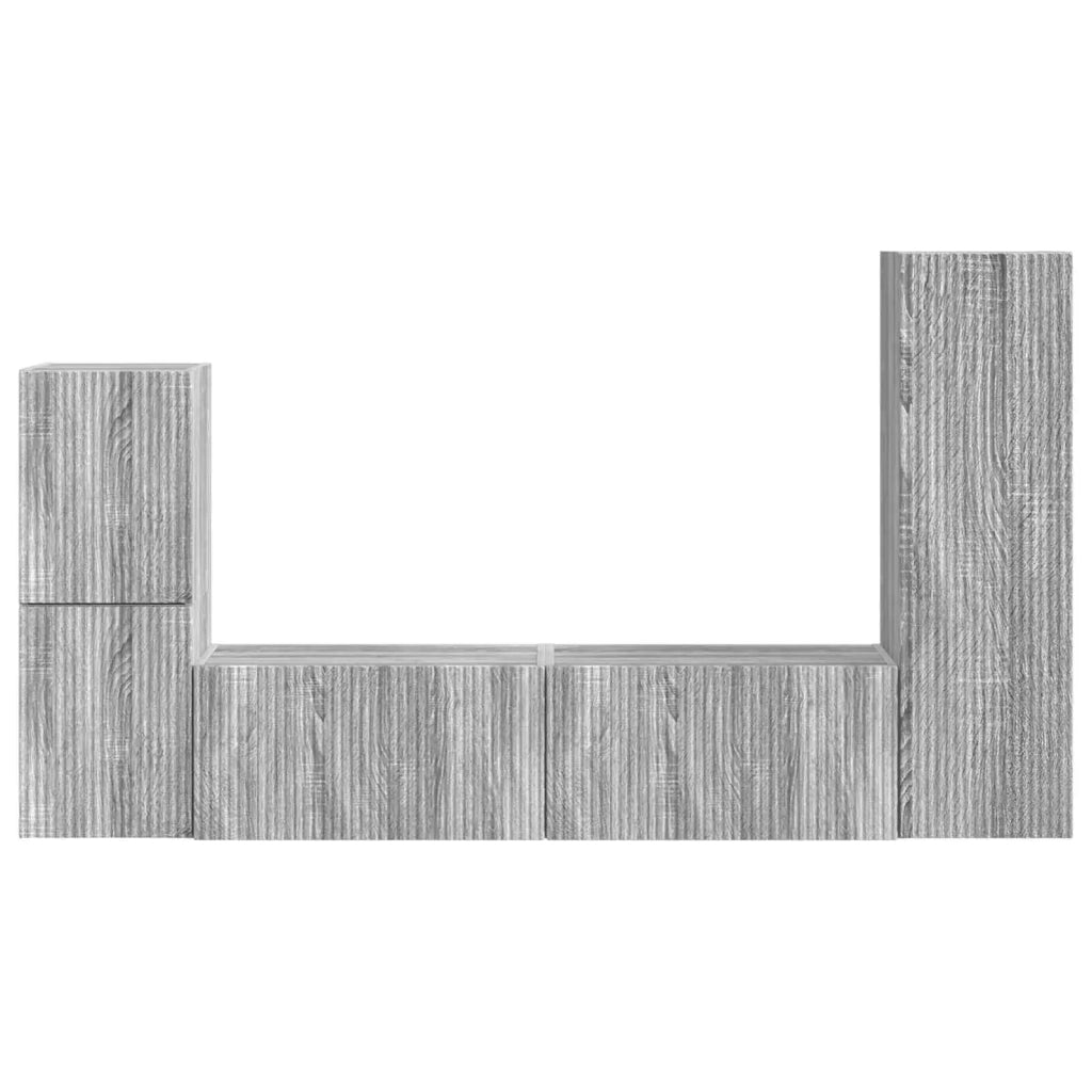 Set mobile TV 4 pz | Armadietto TV | Mobile Porta TV Grigio Sonoma Legno multistrato