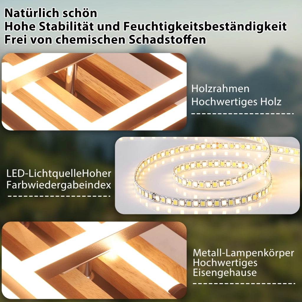 ZMH Plafoniera LED rettangolare moderna nera 41W con funzione memoria e telecomando incluso adatta per cucina soggiorno