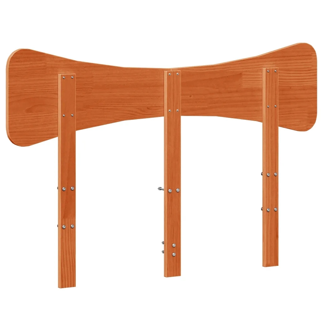 Testiera-Testata-Testiera Decorativa Marrone Cera 135 cm in Legno Massello di Pino 600388