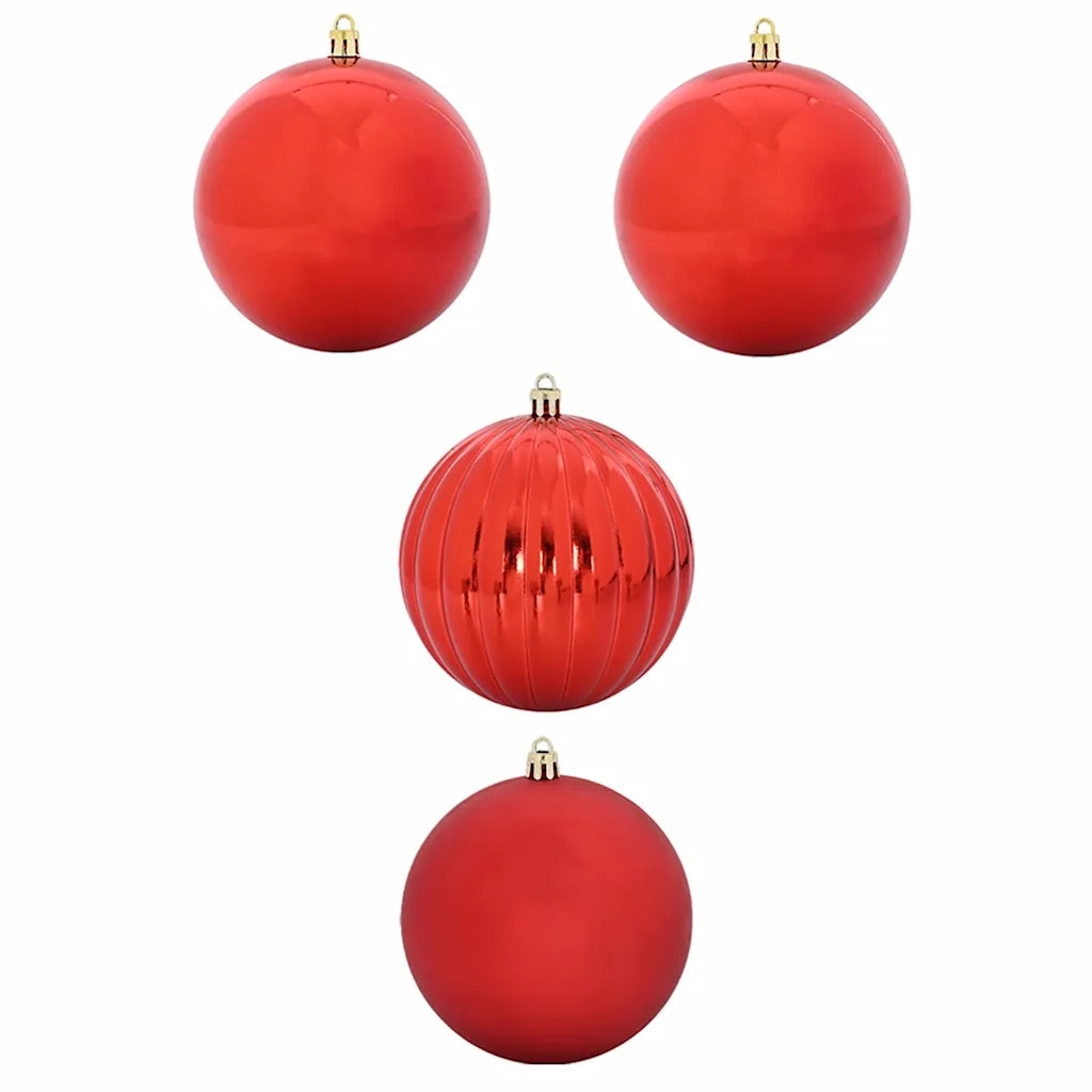 Set di palline di Natale XXL 4 pcs Rosso Plastica 42018855