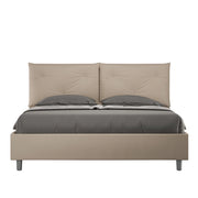 BS COM Letto matrimoniale senza rete imbottito 160x190 similpelle tortora