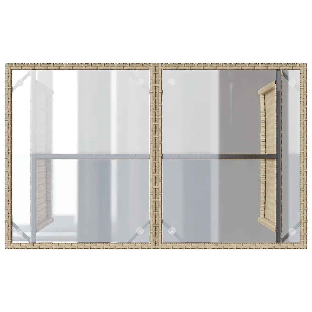 Set da Pranzo da Giardino 2 pz | Set Salotto da Giardino con Cuscini Beige in Polyrattan