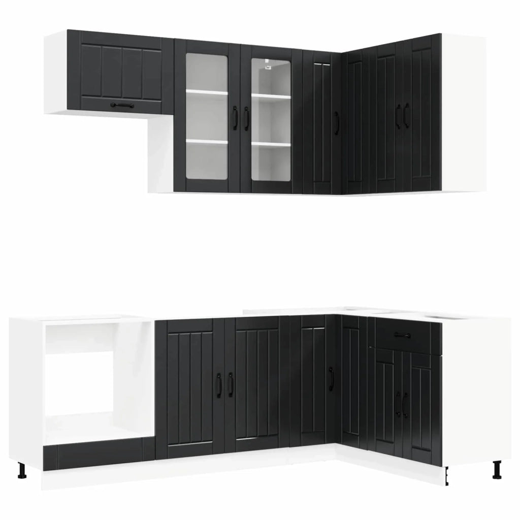 Unità Cucina LUCCA 8 pcs Nero Legno ingegnerizzato 3438468