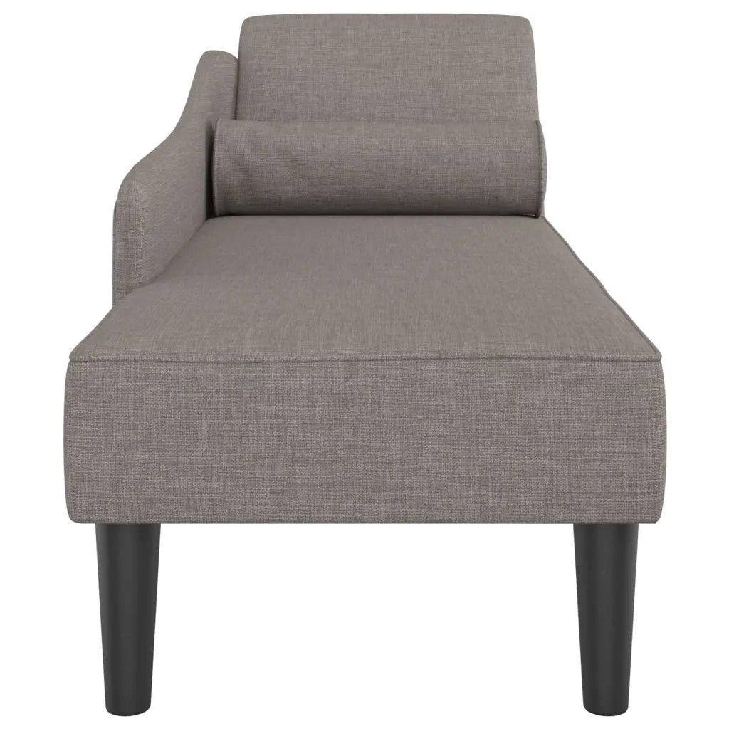 Chaise Longue con Cuscini Tortora in Tessuto 4007601