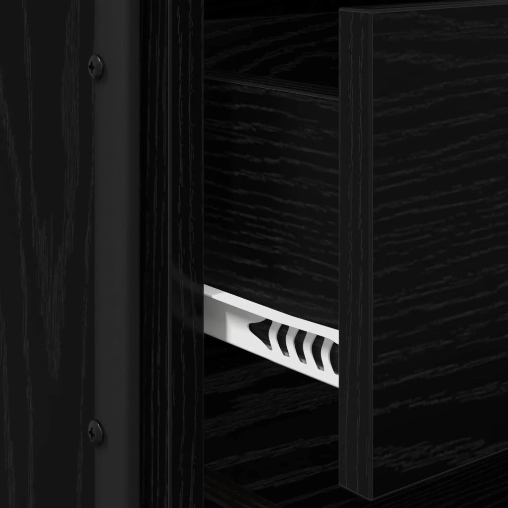 Armadio da Notte 2 pz Rovere Nero 35 x 36,5 x 61 cm 8007648