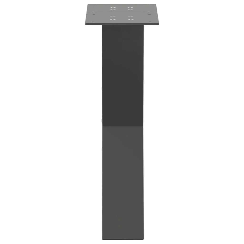 Set di 2 gambe regolabili per tavolino da caffè a forma di X 38 x 42 cm design moderno linee pulite acciaio antracite 02_0057226