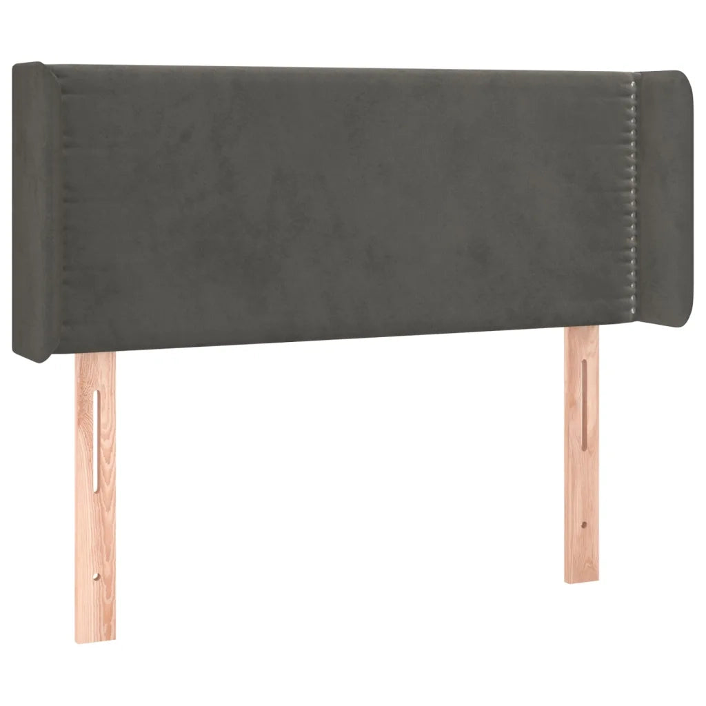 Testiera | Testata ad Orecchio Grigio Scuro 93x16x78/88 cm in Velluto