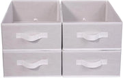 Organizzatore di abbigliamento opaco, 4-pack, tessuto di alta qualità, 39 x 29 x 14 cm, organizzatore di abbigliamento per armadio (bianco)