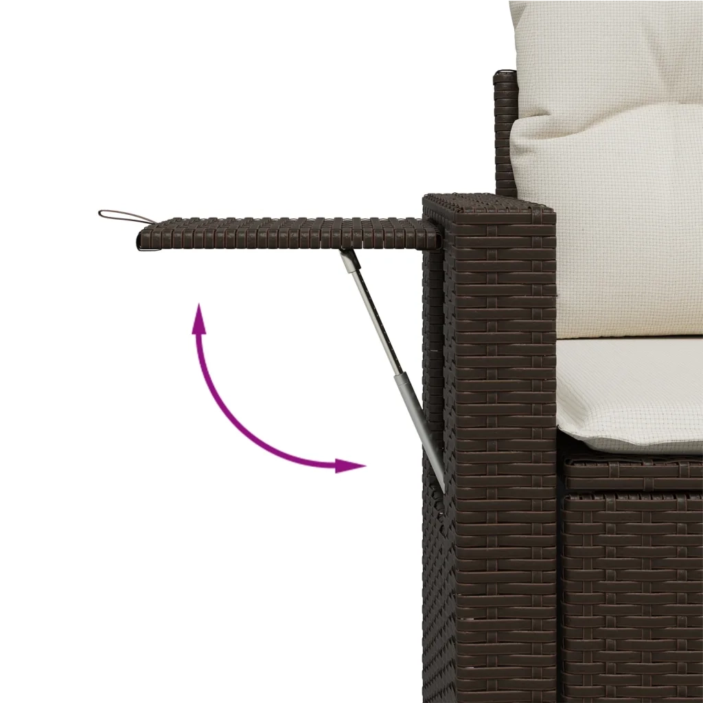 Divano da Giardino a 2 Posti con Cuscini-Sofa da Giardino-Divano da esterno in Polyrattan Marrone 364129