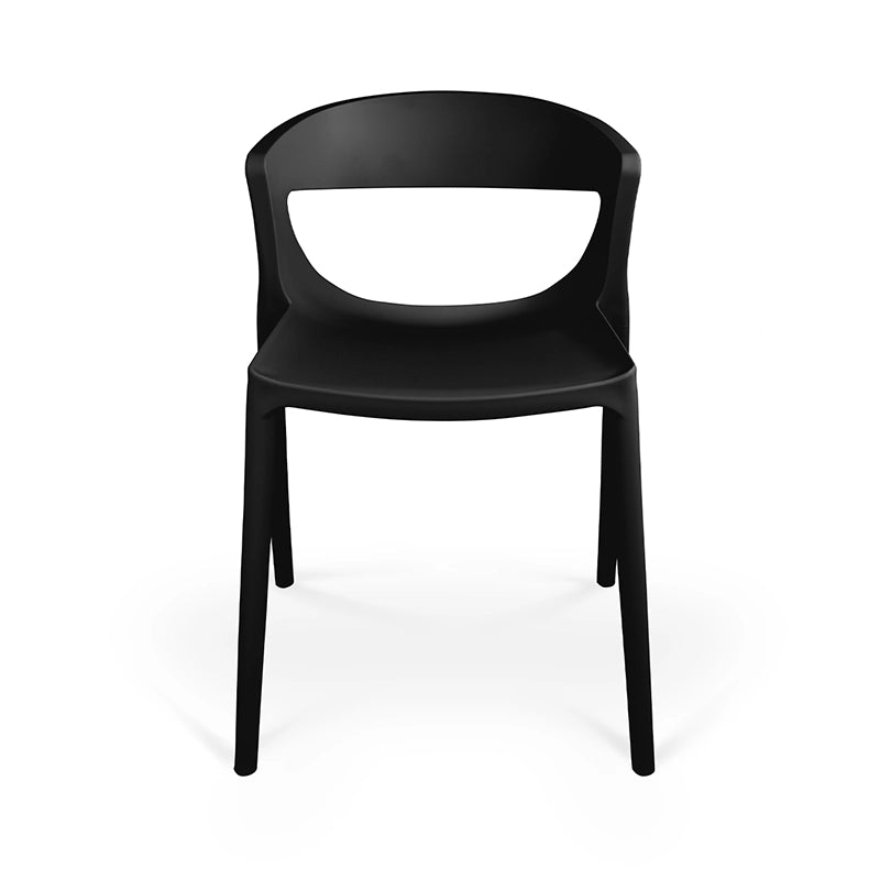 Set di 2 sedie impilabili in plastica nera – Gaia - SD10GAPP
