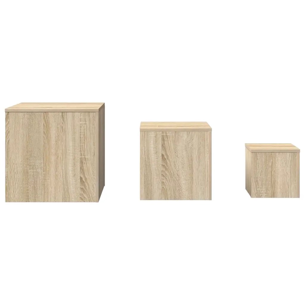Tavolini 3 pz Rovere Sonoma in Truciolato 808588
