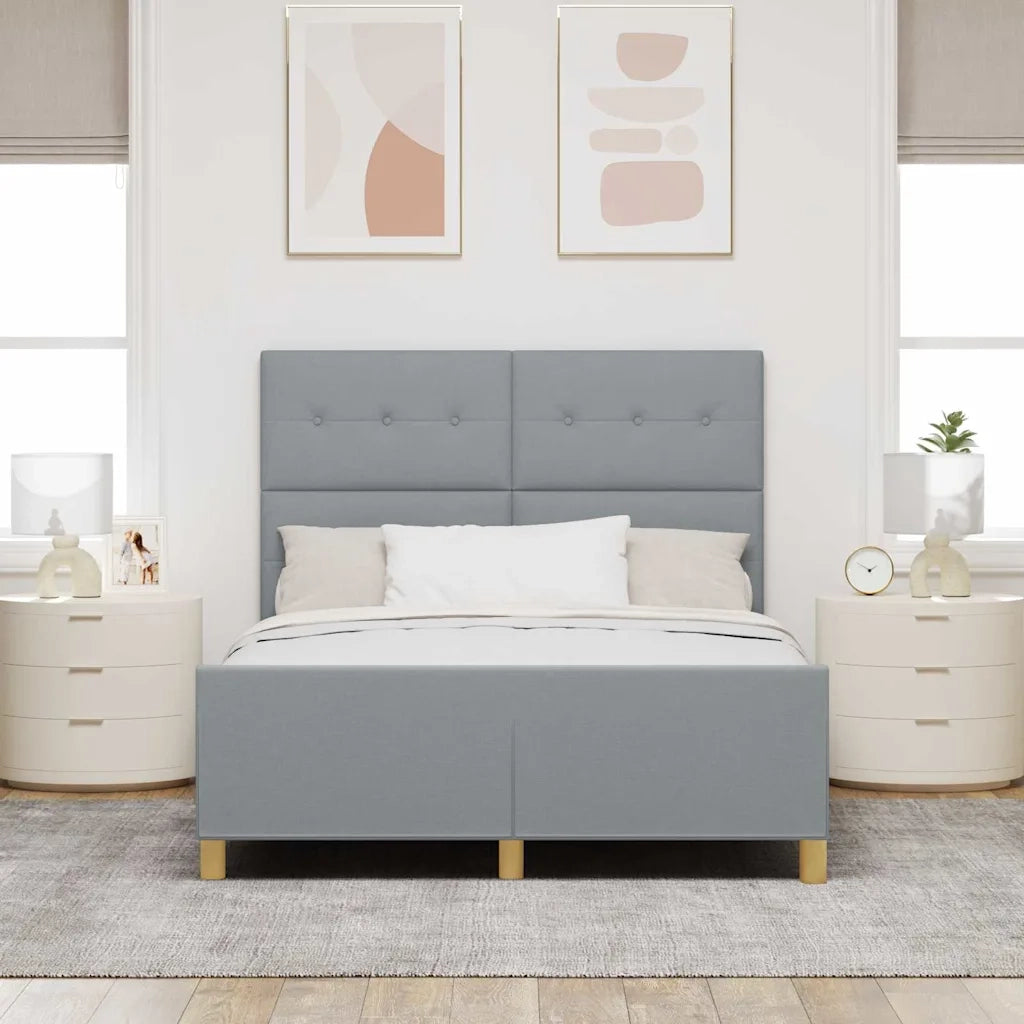 Letto matrimoniale | Letto per adulti | Struttura del letto Grigio chiaro 140 x 200 cm Tessuto