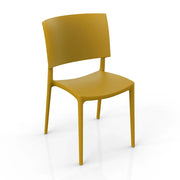 Sedia in polipropilene 100% Made in Italy SHARP, impilabile, resistente ai raggi UV, design moderno, ideale per sala da pranzo, cucina, sala d’attesa, bar, ristoranti o da esterno colore Mostarda