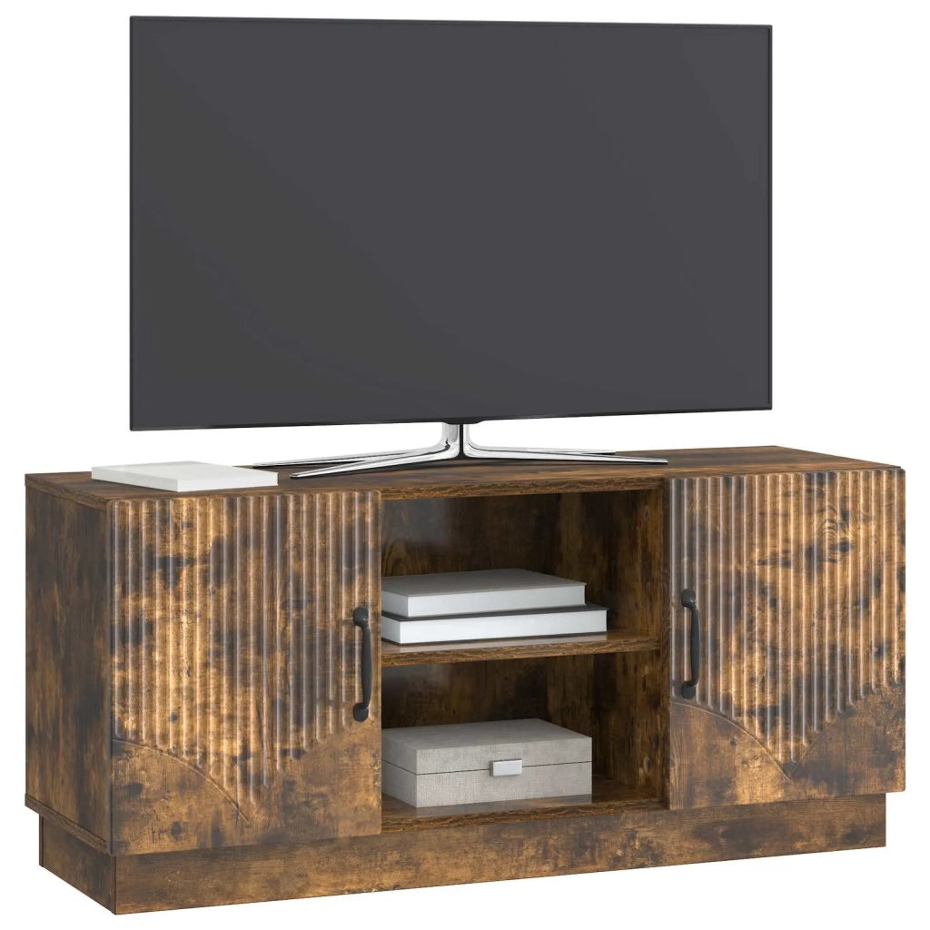 Mobile TV Rovere Fumo 102 x 34,5 x 47 cm Legno ingegnerizzato 895390