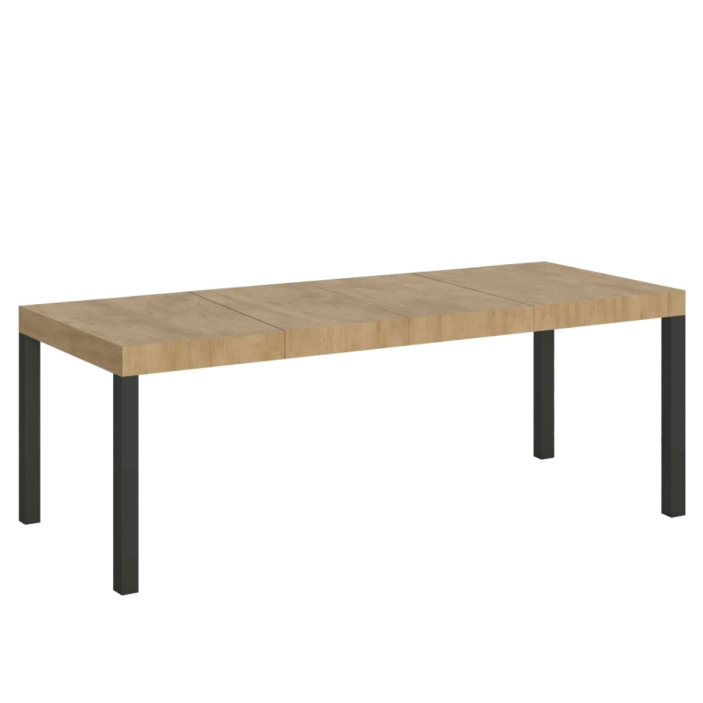 Tavolo allungabile 90x160/264 cm EveryX Premium Quercia Natura telaio Antracite
