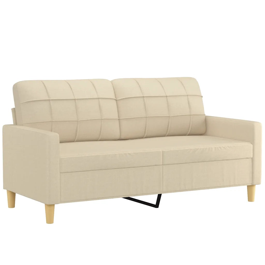 Divano a 2 Posti-Sofa 2 Posti Crema 140 cm in Tessuto 689093