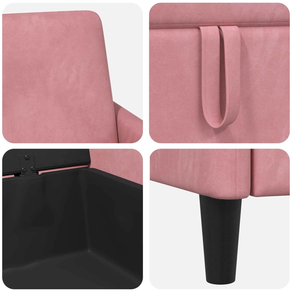 Divano con Storage Rosa 122 x 78 x 87 cm Poliestere 42036909