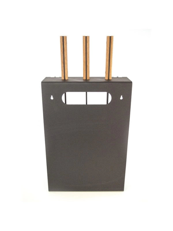 Set attrezzi per camino 3 pezzi in acciaio e legno - Set 3 L
