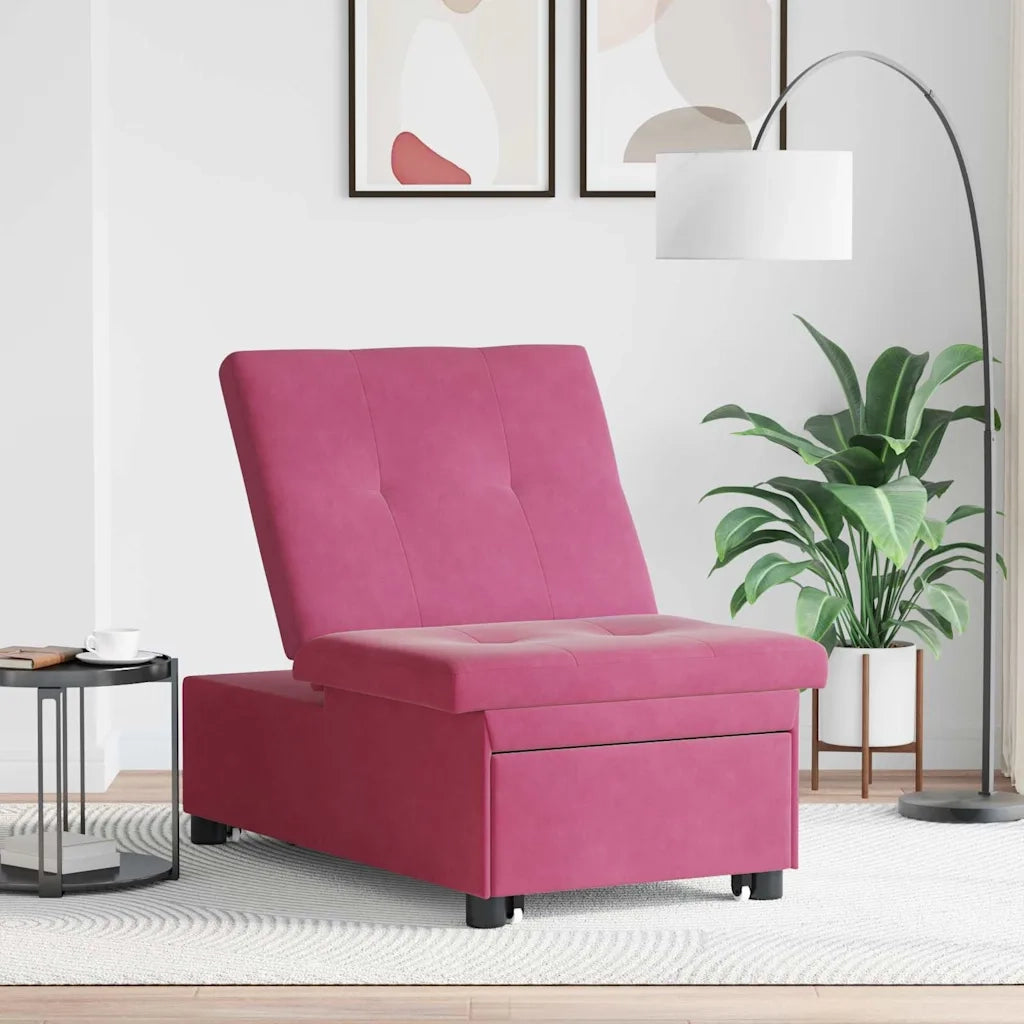 Divano letto Rosso Vino 194 x 67 x 82 cm Velluto 42008599