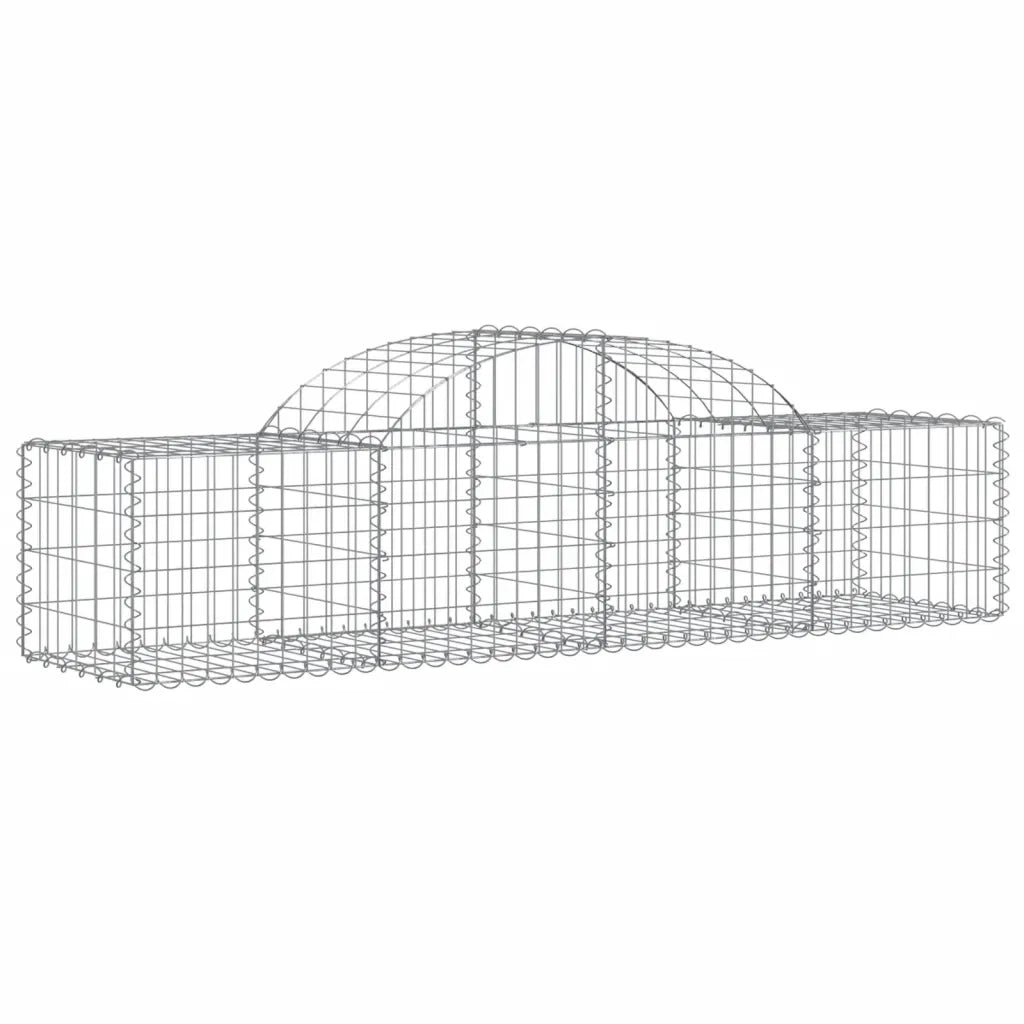 Cesti Gabbioni ad Arco 4 pz 200x50x40/60 cm Ferro Zincato