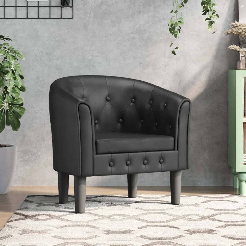 Divano Sedia-Poltrona Cabriolet Nera in Similpelle 687872