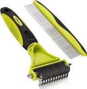 Kam 2 in 1 per cani e gatti con capelli lunghi - lametta a doppia faccia e pettine per la cura