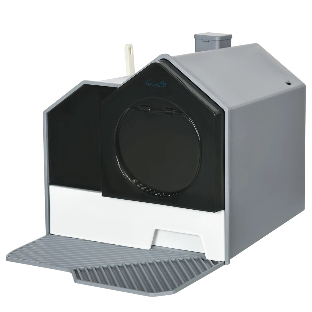 Casetta per Gatti con Cassetto ¨C Minimal ¨C Grigio 47x45x42 cm