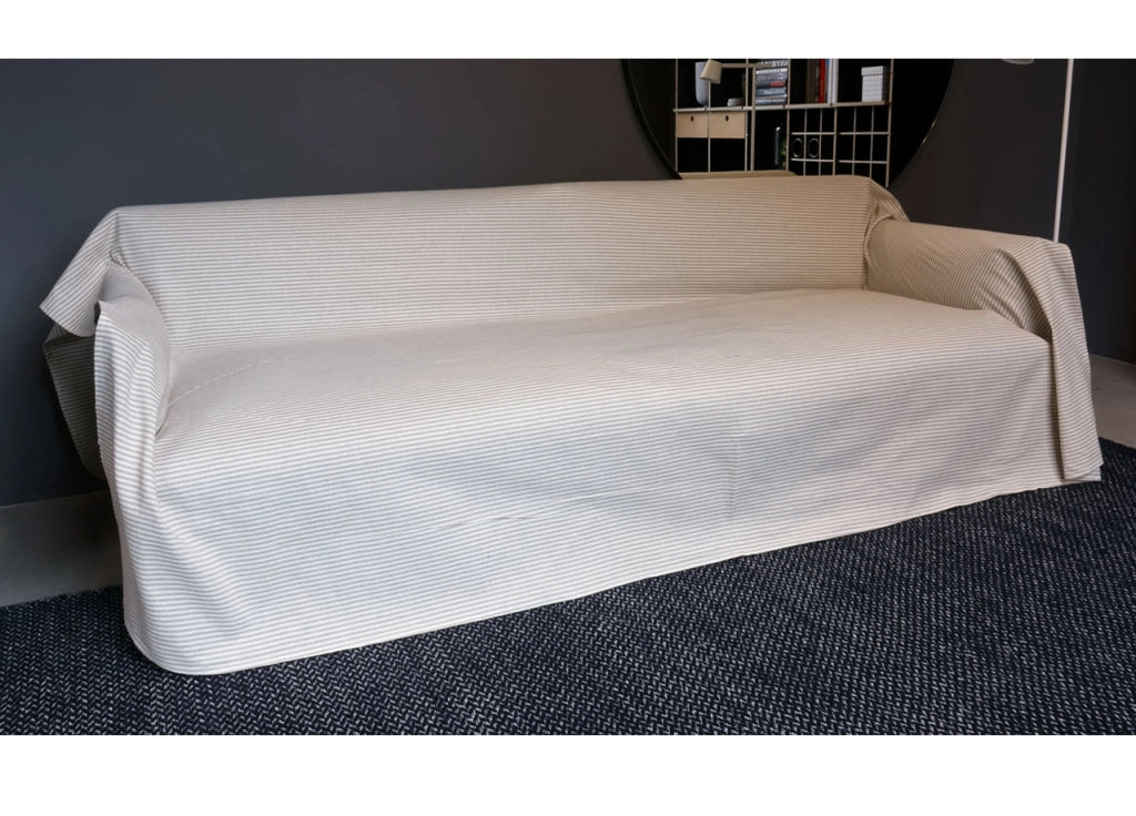 Telo Arredo Granfoulard Copritutto Cotone Made Italy Vari Disegni Arredatutto Copriletto Multiuso - 1 Piazza - Vanessa Beige