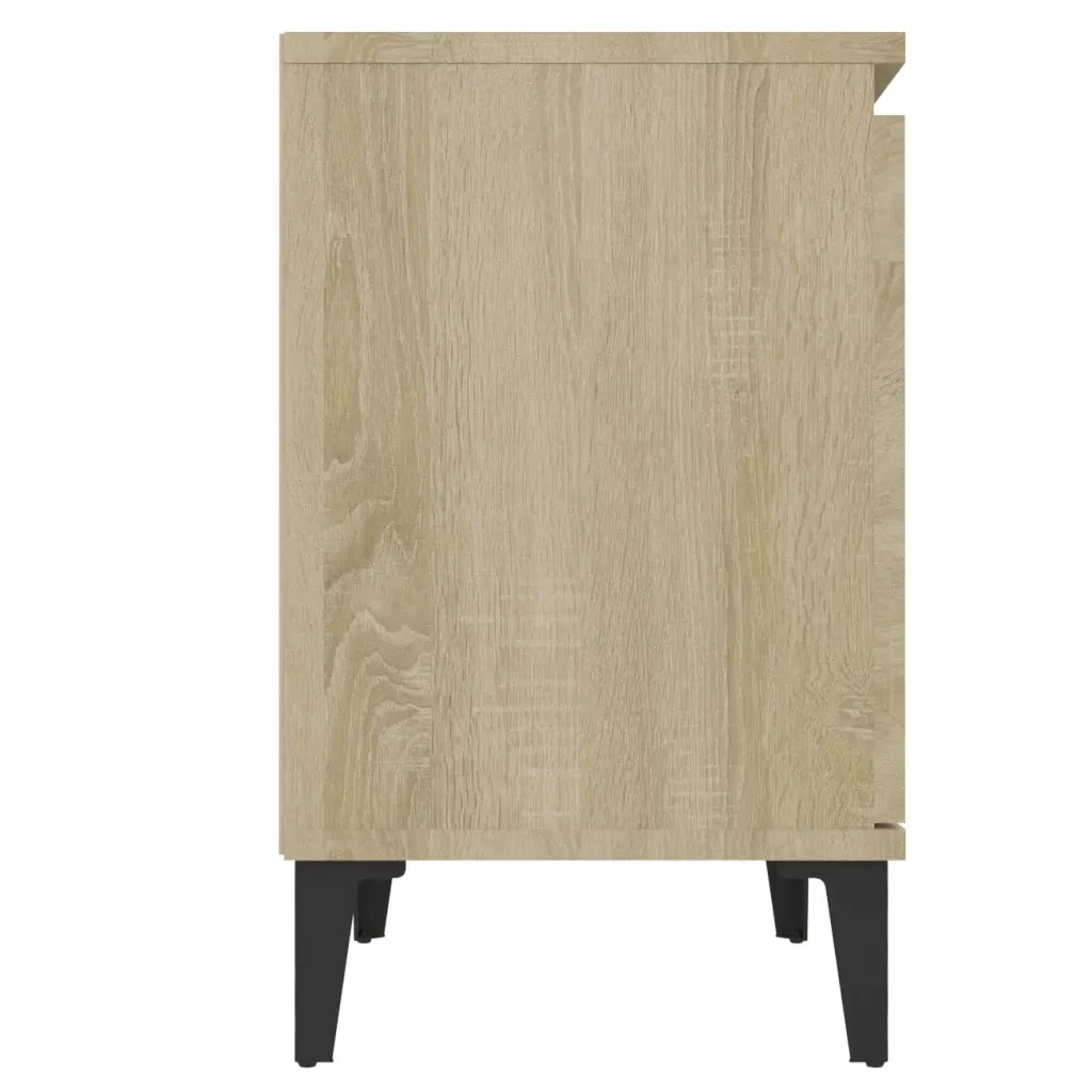 Comodini | Armadio da Notte | Mobiletto da notte con Gambe in Metallo Rovere Sonoma 40x30x50 cm