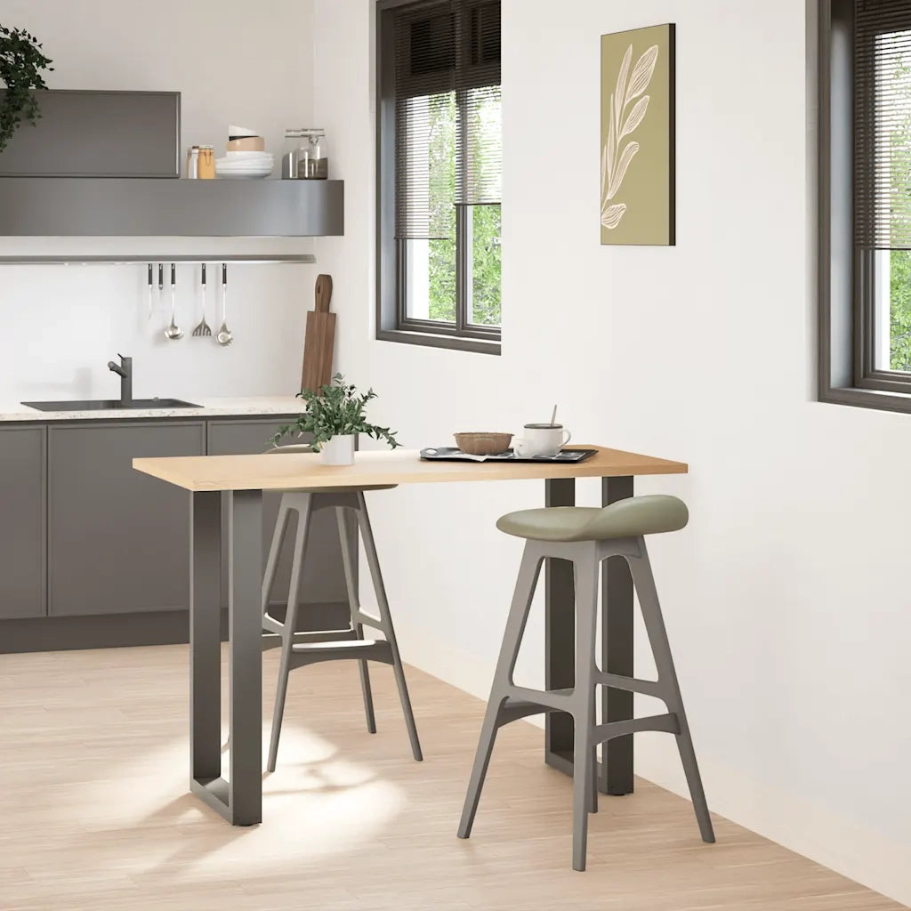 Gambe per tavolo da bar a forma di U 2 pz Antracite 50x(90-91) cm Acciaio 4013222