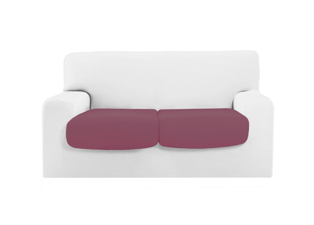 Copriseduta Sofà Elasticizzato Tinta Unita Smile Tessuto Millerighe - Coppia Seduta - Rosa Antico