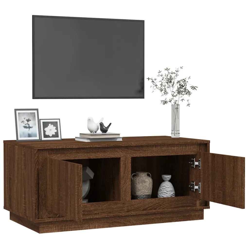 Tavolino Salotto-Tavolino da soggiorno-Tavolo Rovere Marrone 102x50x44 cm Legno Multistrato