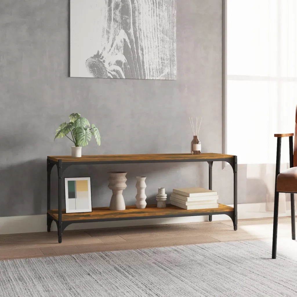 Mobile TV | Armadietto TV | Mobile Porta TV Rovere Fumo 100x33x41 cm Legno Multistrato e Acciaio