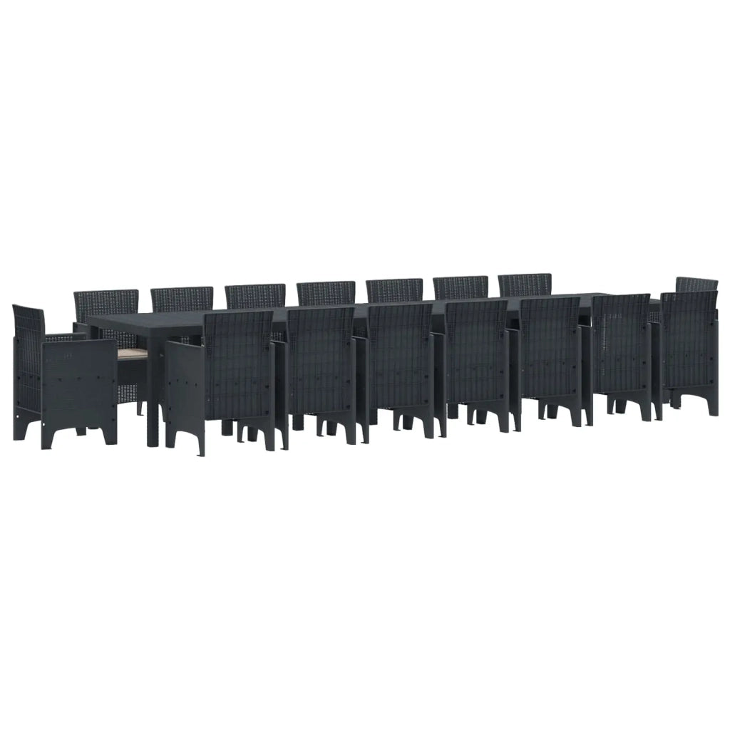 Set da pranzo da giardino con cuscini 17 pcs Antracite PP 3378653