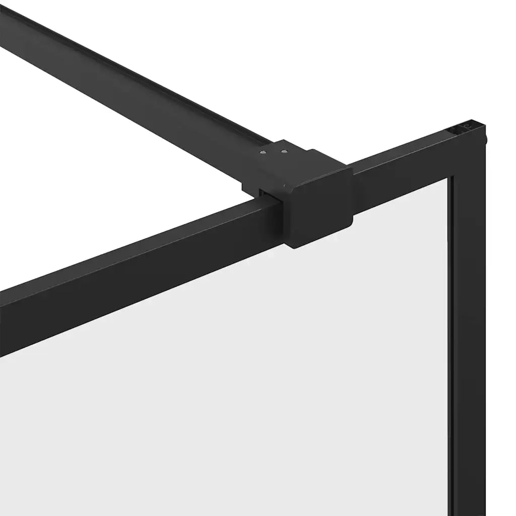 Parete Doccia Walk-in in Vetro Trasparente ESG Nera 80x195 cm 151023