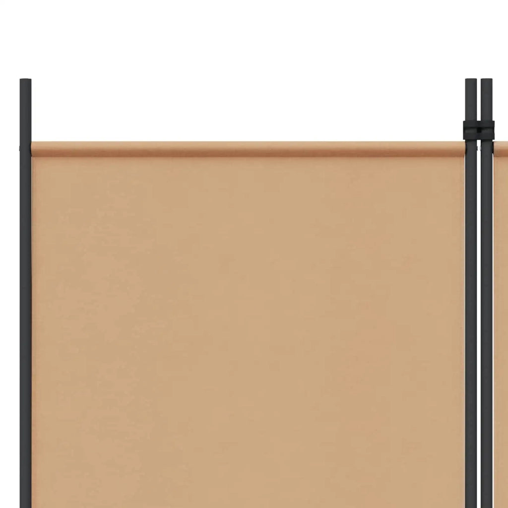 Paravento a 5 Pannelli Beige 250 x 180 cm Tessuto 42039195