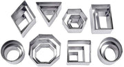 Set di stampi per biscotti mini geometrici, 24 pezzi di stampi per biscotti metallici, forme geometriche semplici, mini-mold, attrezzo da forno DIY, Natale