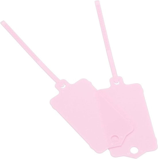 Sostegni per cartelle in plastica da 25 pezzi colore rosa dimensioni 3,8x6,4 cm.