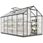 Serra da giardino in alluminio e policarbonato ¨C Xylo ¨C 303x183x195cm con finestre regolabili trasparente