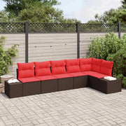 Set Divano da Giardino con cuscino 6 pcs Marrone polyrattan 3347084
