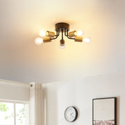 Lampada da Soffitto Barrow a 5 Luci - Nero / Oro lux.pro