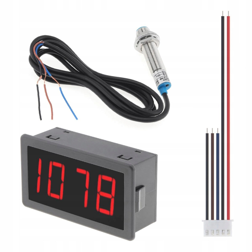 Tachimetro Digitale LED CF5135C-Z – Misurazione Precisa RPM/min | Sensore Hall NPN | Display LED Rosso 67x32mm
