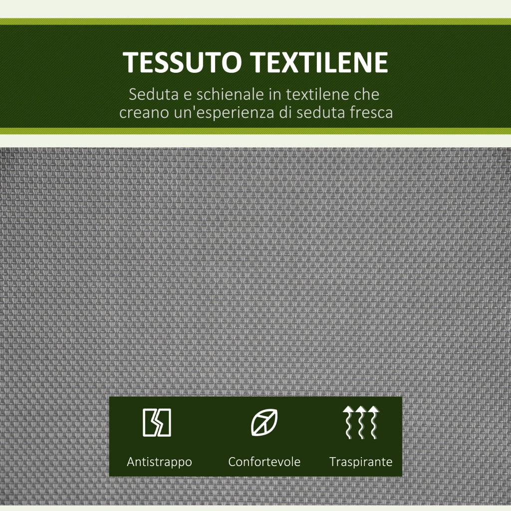 Dondolo da Giardino 2 Posti con Tettuccio ¨C Xylo ¨C Grigio 140x118x162cm