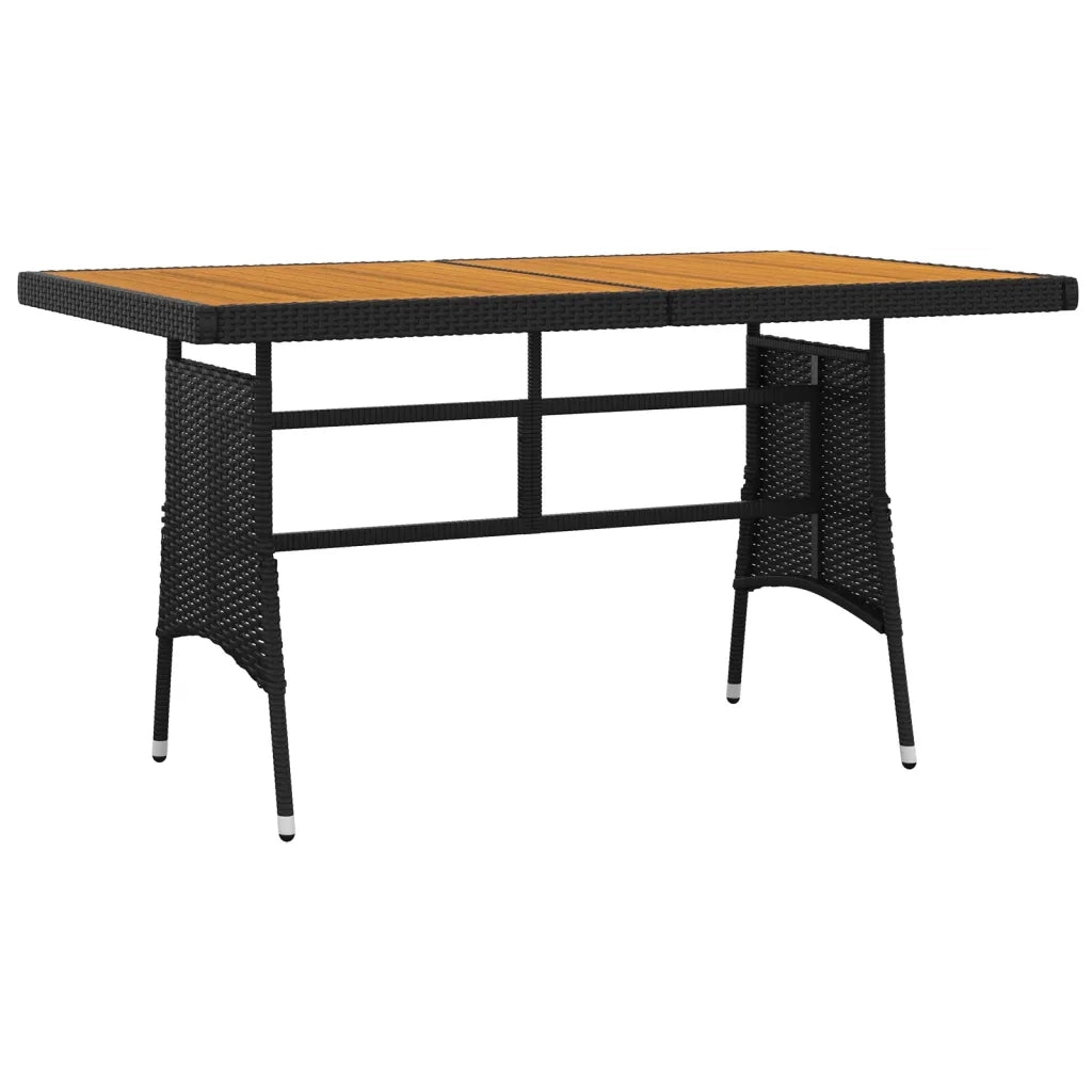 Set da Pranzo per Esterni 5 pz in Polyrattan Nero 3120096