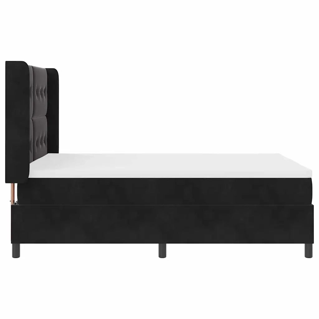 Letto a molle con materasso Nero 160 x 200 cm Velluto 3342016