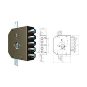 Serrature Cr da applicare 2200G-51Mc S/Scrocco Sx Mm. 60