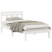 Letto singolo | Letto per adulti | Struttura del letto Bianco 100 x 200 cm Pino massello