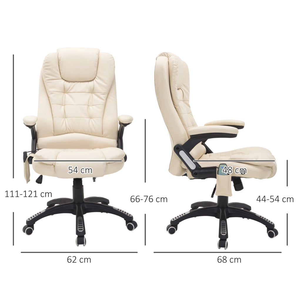 Poltrona Massaggiante Ufficio Regolabile ¨C Minimal ¨C Beige, 62x68x111-121 cm