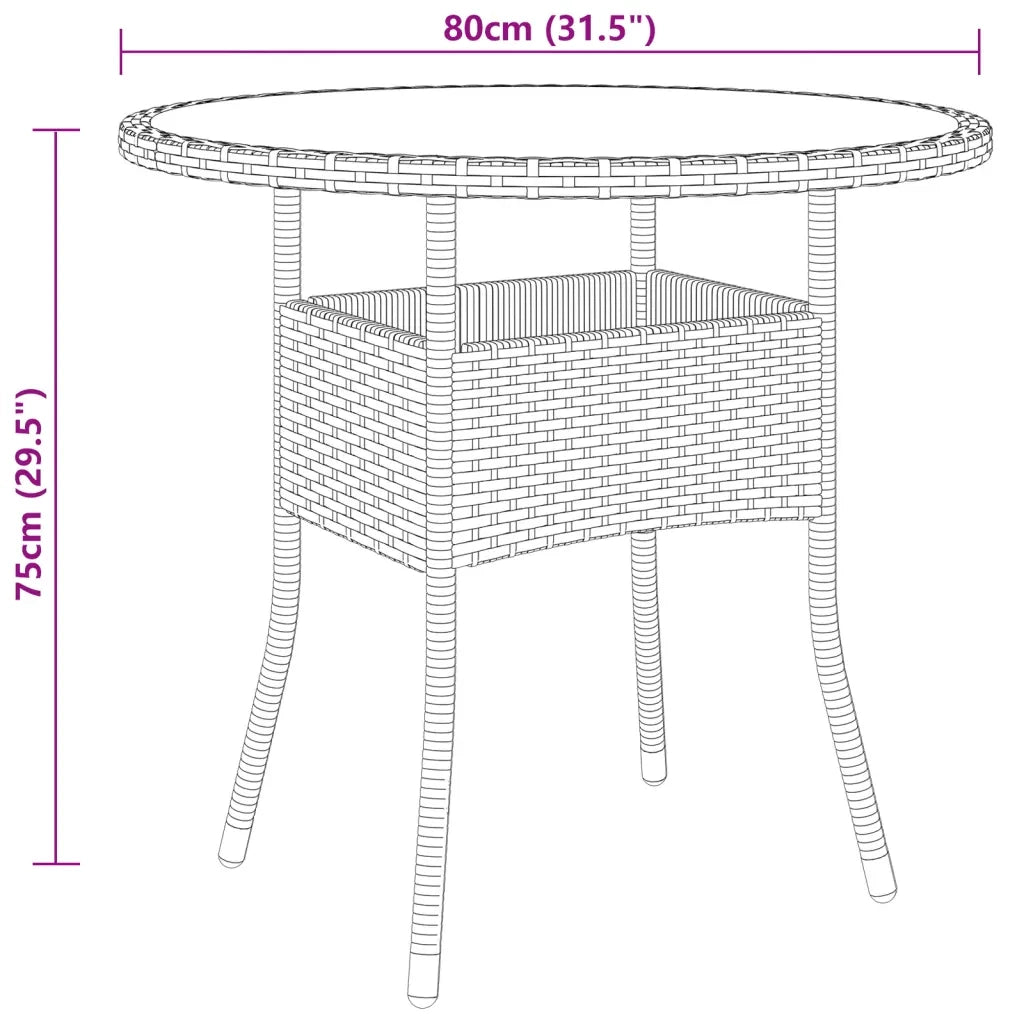 Set Mobili da Pranzo per Giardino 5 pz in Polyrattan Beige 3058490